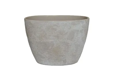 Pot kobe ovaal 33x16x26cm zand/beige Pot kobe ovaal 33x16x26cm zand/beige