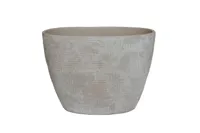 Pot kobe ovaal 33x16x26cm zand/beige - thumbnail