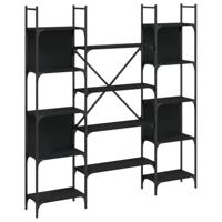 Boekenkast 155,5x24x166,5 cm bewerkt hout zwart - thumbnail