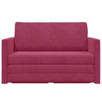 Slaapbank 110cm Wijnrood Fluweel - thumbnail