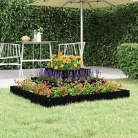 VidaXL Plantenbak 80x80x27 cm massief grenenhout zwart - thumbnail
