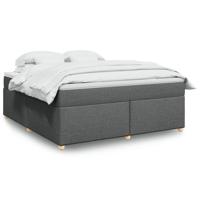 Boxspring met matras stof donkergrijs 180x200 cm - thumbnail