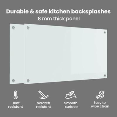 VidaXL Keuken achterwand 2 pcs wit 90 x 50 cm gehard glas VidaXL Keuken achterwand 2 pcs wit 90 x 50 cm gehard glas