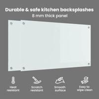 VidaXL Keuken achterwand 2 pcs wit 90 x 50 cm gehard glas - thumbnail