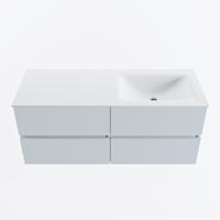 MONDIAZ VICA 120cm badmeubel onderkast Clay 4 lades. Wastafel CLOUD rechts zonder kraangat, kleur Talc. - thumbnail