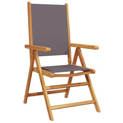 Tuinstoelen 2 st inklapbaar acaciahout en stof antracietkleurig - thumbnail