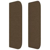 Hoofdbord met randen 93x16x78/88 cm stof donkerbruin - thumbnail