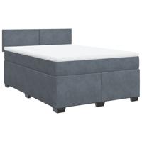 Boxspring met matras fluweel donkergrijs 140x190 cm - thumbnail