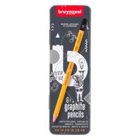 Bruyzeel potlood, blikken doos met 6 stuks in geassorteerde hardheden - thumbnail