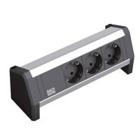 Bachmann 339.1002 Stekkerdoos zonder schakelaar Aluminium, Zwart Randaarde stekker - thumbnail