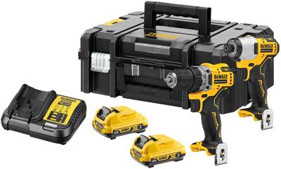 DeWalt dck2110l2t actieset dcd701 boorschroefmachine + dcf801 slagschroevendraaier 12v 3,0ah xr - dck2110l2t-qw