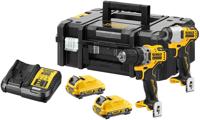 DeWalt dck2110l2t actieset dcd701 boorschroefmachine + dcf801 slagschroevendraaier 12v 3,0ah xr - dck2110l2t-qw - thumbnail