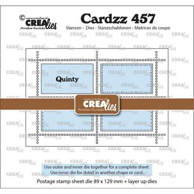 Crealies • rechthoekig postzegelvel quinty met 4 rechthoeken