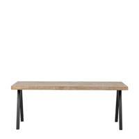 WOOOD Eettafel 'Tablo' Mangohout Visgraat, met 2-standen poot, 180 x 90cm - thumbnail