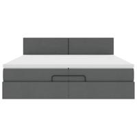 Ottoman bed met matrassen en LED's 200x200cm stof donkergrijs - thumbnail