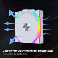 Lian Li Lian Li UNI FAN SL Wireless LCD Lüfter, ARGB, PWM - Reverse Blade, 120 mm, weiß PC-ventilator Wit (b x h x d) 120 x 124.5 x 28 mm - thumbnail