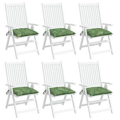 VidaXL Stoelkussens 6 st bladpatroon 50x50x7 cm stof