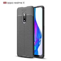 Litchi textuur TPU schokbestendig geval voor OPPO Realme X (zwart) - thumbnail