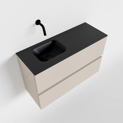MONDIAZ ADA 80cm toiletmeubel linen. LEX wastafel urban links zonder kraangat