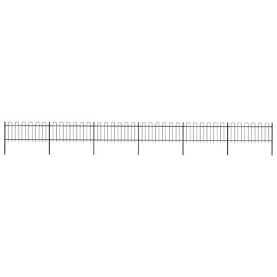 Tuinhek met ronde bovenkant 10,2x0,8 m staal zwart