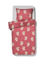 HEMA Kinderdekbedovertrek flanel 140x200 hond rood (rood) - thumbnail
