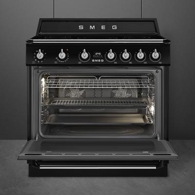 SMEG TR90IMBL Victoria Esthetisch Fornuis met Inductie Kookplaat - 90 x 60 cm - Zwart SMEG TR90IMBL Victoria Esthetisch Fornuis met Inductie Kookplaat - 90 x 60 cm - Zwart