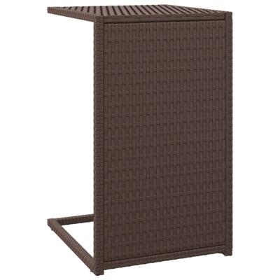 Bijzettafel C-vormig 40x35x60 cm poly rattan bruin Bijzettafel C-vormig 40x35x60 cm poly rattan bruin