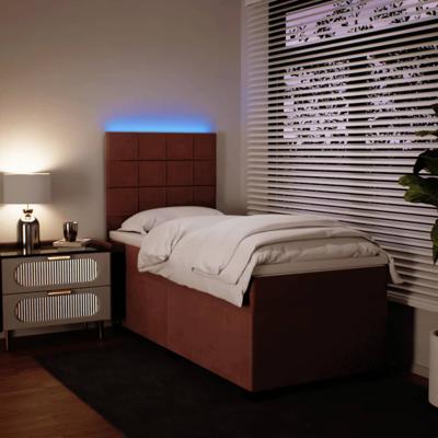 Boxspring met matras fluweel roze 100x200 cm - thumbnail