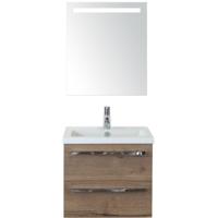 Seville Badmeubelset 60 cm - Tabacco - Keramische Wastafel Wit Djazz met Sence Spiegel - thumbnail