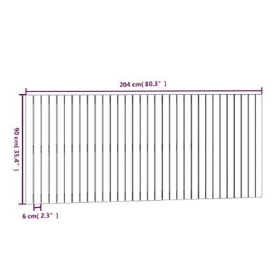 Wandhoofdbord 204x3x90 cm massief grenenhout honingbruin