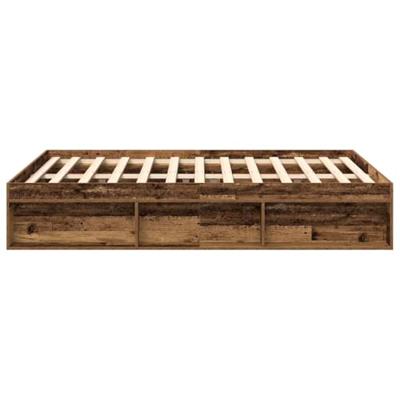 Bedframe zonder matras bewerkt 140x190 cm bewerkt hout oud