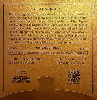 Aquila 210U Flat Spiral Series Short Scale Bass String Set EADG stemming Aquila 210U Flat Spiral Series Short Scale Bass String Set EADG stemming