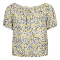 Indian Blue Jeans Meisjes crop top bloemen - Licht blauw - thumbnail