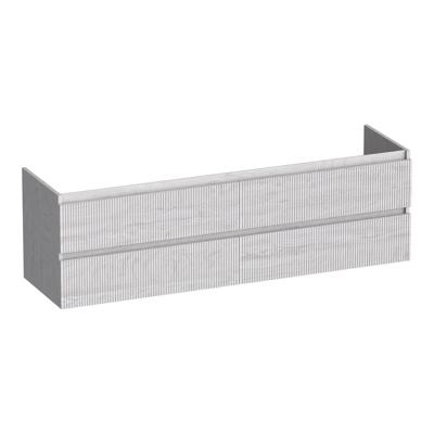 Brauer Joy Wavy - Onderkast - 160 cm - met 4 Softclose Lades Greeploos en 2 Sifon Uitsparingen - Forest Seashell