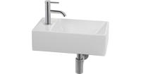 Ben Stelvio fonteinset met chromen kraan links glanzend wit keramiek - thumbnail