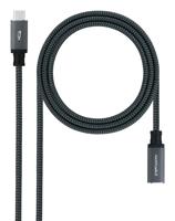 NANOCABLE 10.01.4500-COMB USB 3.2 Gen2X2 kabel, 100 W, 4K/60 Hz, USB-C/M, USB-C/H, zwart/grijs, 0,5 m - thumbnail