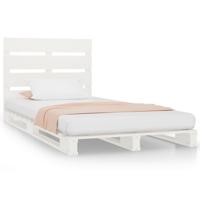 Bedframe massief grenenhout wit 120x190 cm - thumbnail