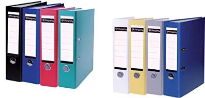 Pergamy ordner, voor ft A4, uit PP en papier, met beschermrand, rug van 8 cm, geassorteerde kleuren