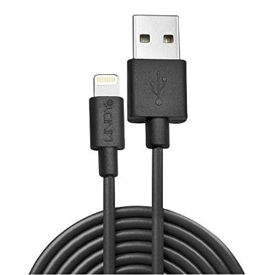 LINDY USB-kabel USB 2.0 Apple Lightning stekker, USB-A stekker 2.00 m Zwart 31321