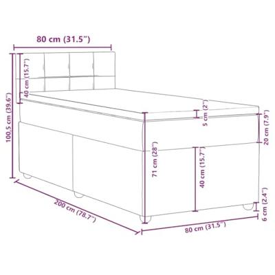 Boxspring met matras stof crèmekleurig 80x200 cm