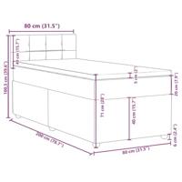 Boxspring met matras stof crèmekleurig 80x200 cm - thumbnail