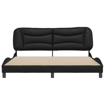 Bedframe met hoofdbord kunstleer zwart 180x200 cm