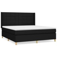 Boxspring met matras stof zwart 180x200 cm - thumbnail
