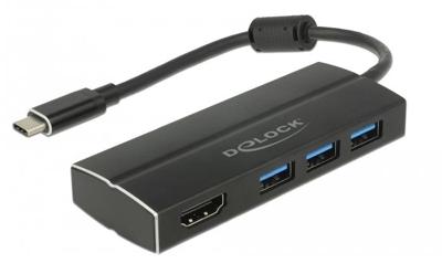Delock 63931 USB-C (USB 3.2 Gen 2) multiport hub Zwart Delock 63931 USB-C (USB 3.2 Gen 2) multiport hub Zwart