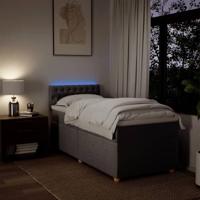 Boxspring met matras stof taupe 90x200 cm - thumbnail