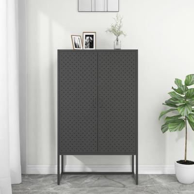 VidaXL Hoge kast 80x35x135 cm staal antracietkleurig