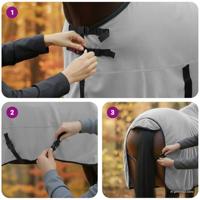 VidaXL Paardendeken volledig lichtgrijs en roze polyester - thumbnail