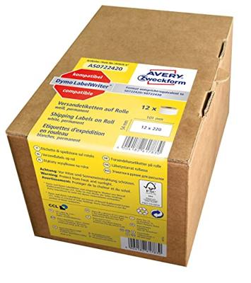 Avery-Zweckform AS0722420 Etiketten 101 x 54 mm Papier Wit 1 stuk(s) Permanent hechtend Adresetiketten Avery-Zweckform AS0722420 Etiketten 101 x 54 mm Papier Wit 1 stuk(s) Permanent hechtend Adresetiketten