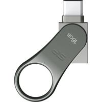 Silicon Power 16GB Mobile C80 USB 3.0 - USB Type-C Dual COB flashdrive Titanium - thumbnail