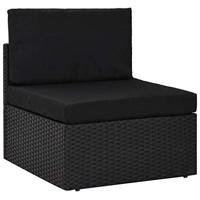 2-delige Loungeset poly rattan zwart - thumbnail